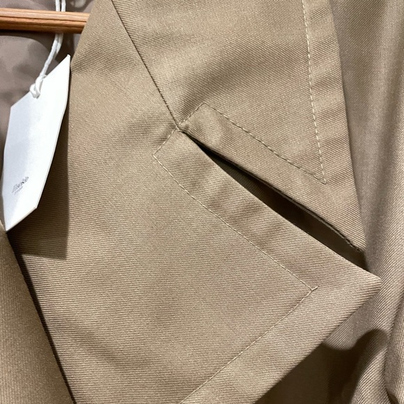 The Frankie Shop padded shoulder trench Jumpsuit in Khaki Brown size-Small - Picture 6 of 7